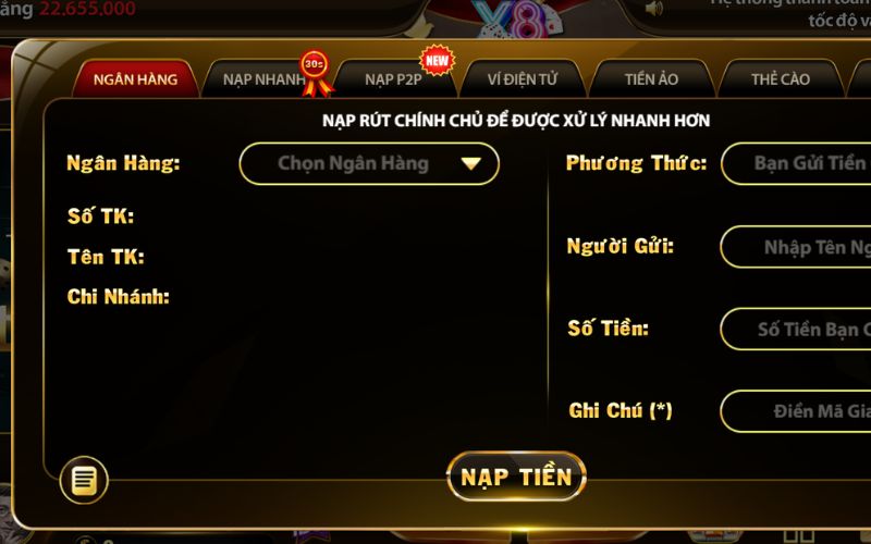 nạp tiền nhà cái nhanh chóng và an toàn